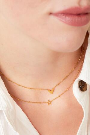 Stainless steel V necklace Gold h5 Picture2